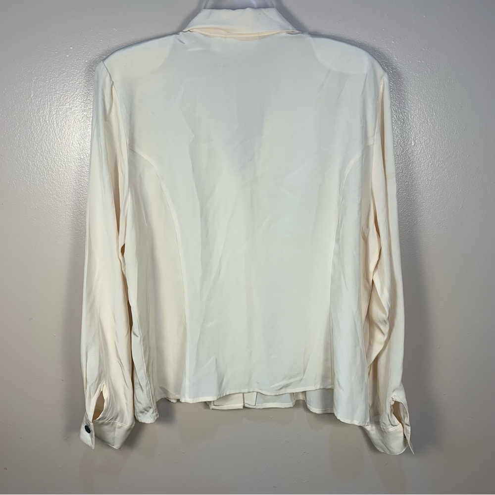 Christie & Jill VTG 100% Silk Cream Jacket Blouse - Picture 10 of 13